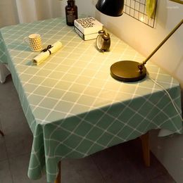 Table Cloth A325Girly Heart Tablecloth Plaid Waterproof And Oil-proof Coffee Desk PVC Plastic Dining Mat Nordic Ins Student