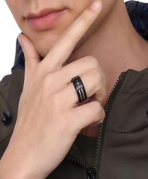 Titanium Stainless Steel Rings The Compass With Cool Wire Men Boy Punk Rock Ring Black Jewellery Gift3460657