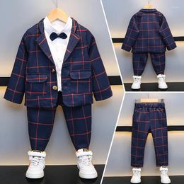 Clothing Sets Baby Boys Suit For Wedding 1Year Kids Plaid Children Formal Ceremony Tuxedo Dress Child Party Performance Costume