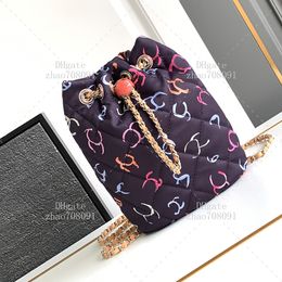 Bolsa de designer de mochila 1: 1 qualidade de alta qualidade 22cm Saco de ombro de caçamba de cordão de cordão com caixa C447