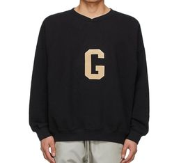 7th Felted G Baseball Sweatshirt Black Seventh Sweater Pullovers Casual Oversized Jumpers Men Women Hip Hop Streetwear MG2100717609406