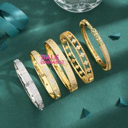 Designer Cartres Bangle High quality copper plated genuine gold light luxury niche full sky star hollowed out micro inlaid zircon bracelet live broadcast U4VQ