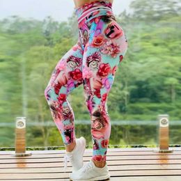 Women's Leggings Women Seamless Leggings High Waist Push Up Pants Sexy Fitness Running Pants Gymwear Hip Lifting Print Workout Sports Tights Y240508