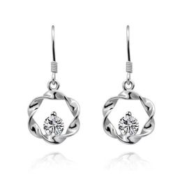 Dangle Chandelier Moissanite Or Natural Ruby Round Flower Drop Earring Per Jewellery 015ct2pcs Gemstone 925 Sterling Silver Fine4500919