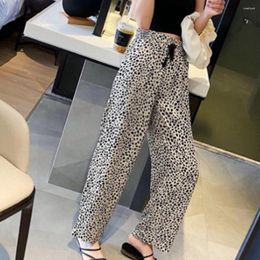 Women's Pants Wide-Leg Trousers Women Lightweight Loose Stylish Ankle Length Breathable Drawstring Fashionable Fashion