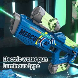 Sand Play Water Fun Gun Toys Electric LED Toy Continuous Firing Fully Automatic Luminous Blaster Beach Summer Pool for Adult Kid Boy Gift 230711 Q240408