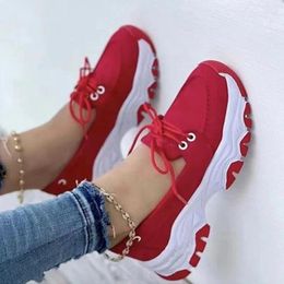 Casual Shoes 2024 Women's Spring Fashion Lace-up Thick-soled Non-slip Sneakers Daily Comfortable Shopping Vulcanised