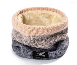Scarves 2022 Winter Keep Warm Knitted Scarf Men Solid Cashmerlike Snood Lady Wool Fur Thick Unisex Neck Scarfs Ring1156578