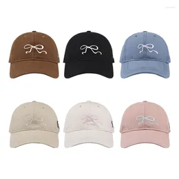 Ball Caps Casual Sport Hat Modern Baseball Delicate Embroidery Bow Adjustable Dad Hats For Travel Fitness Workout