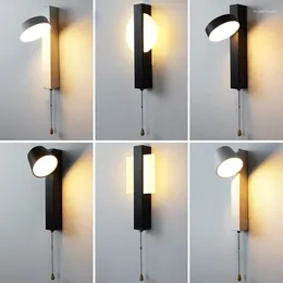 Wall Lamp Modern Simple Led Can Rotate Bedside Living Room Corridor And With Switch Light