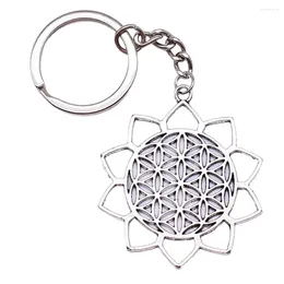 Keychains 1pcs Large Flower Of Life Keychain For Phone Women Accessories Jewelry And Cute Ring Size 28mm