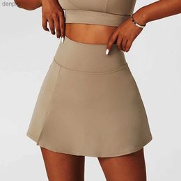 Skirts Cloud Hide Women Safe Sports Skirt Workout Tennis Skirts Home Dancing Cycling Fitness Shorts High Waist Quick Dry Running Skorts Y240508