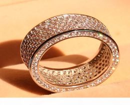 Jewellery luxury Full 320pcs white Topaz Simulated Diamond Diamonique 10KT White Gold Filled GF simulated Diamond Wedding Band Ring 6742767