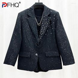 Men's Suits PFHQ Spring Heavy Industry Rivet Suit Jackets For High Quality Glisten Advanced Trendy Single Breasted Blazers 21Z4039