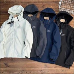 Mens Jackets Mens Jackets Waterproof Jacket Outdoor Essential Casual Designer Brand Mens Outerwear Windbreaker Hooded Printed Fashionable Mens Jacket Asian Size