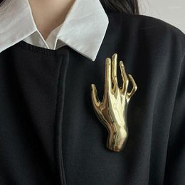 Brooches Metal Palm Brooch Hand Shape Creative Suit Pin Jewelry Ancessories Match Scarf Shawl Winter Fashion