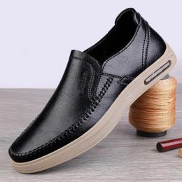 Casual Shoes Men's British Genuine Leather Moccasins Summer 2024 Male One Pedal Loafer