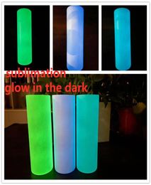 sublimation glow in the dark straight tumbler 20oz Dazzling mugs with Luminous paint Luminescent staliness steel tumblers1866116