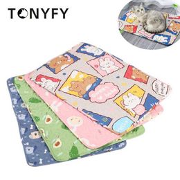 Cat Beds Furniture Pet Cooling Mat Summer Pad Puppy Mat for Dog Cat Breathable Blanket Cat Ice Pad Washable Sofa Car Pet Self Cooling Dog Sleep Mat d240508