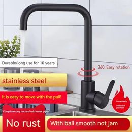 Kitchen Faucets Vanities Single Hole Black Faucet Wash Sink 304 Stainless Steel