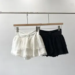 Women's Shorts French Chic Sweet Ballet For Women Lace Patchwork Elastic High Waist Female Summer Skirts Kawaii Dropship