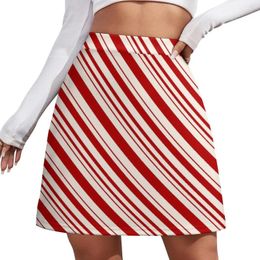 Skirts Candy Cane Christmas Mini Skirt Fashion Women's Clothing Trend 2024 Girls