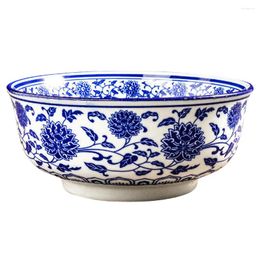 Mugs Blue White Porcelain Bowl Noodle Compact Food Udon Ramen Noodles Japanese Soup Bowls Kitchen Tool