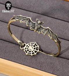 Whole Punk Silver Plated Bat Bracelet Vampire Dark Style Spider Web Bangles Girls Goth Halloween Jewellery Bangle3107999