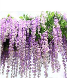 2016 Whole Wisteria Wedding Decor 110cm 75cm 4 colors Artificial Decorative Flowers Garlands for Party Wedding Home ship3031473