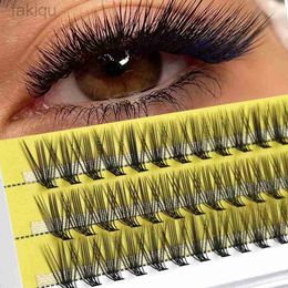 False Eyelashes New 20D L-shaped Cluster Eyelash Extension 3D Natural Russian Personal Eyelash Bundle 1 Box/60 Bundles Makeup Tool Eyelash Cilia d240508