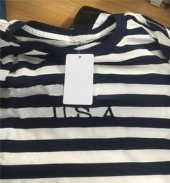 FashionJeans USA Mens Striped T shirts Summer Fashion Embroidery Designer Tees Short Sleeved Tops Clothes5366525