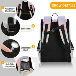 Backpacks New Schoolbag Children Backpack Girl Primary Rainbow leopard tie-dye reflective stripe Book Bag Multi Pockets Japanese Backpacks