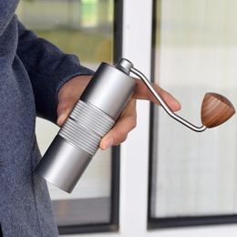 JAFFEE J0/J1 manual coffee grinder with 38mm 5-core/7-core burrs 3 bearings portable coffee grinder adjustable espresso grinder 240506