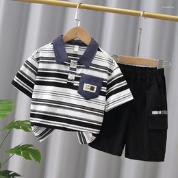 Clothing Sets Boys' Summer Suit Short Sleeved Children's Polo Shirt Trendy Cool Boy Baby Ruffian Handsome