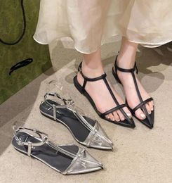 Sandals 2024 Summer Designer Chiastron Pointed Women Fashion Casual Flat Shoes Female Open Toe Beach Sandalias Mujer Footwea