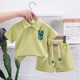 Clothing Sets Baby Boy Summer Clothes 2024 Cartoon Turn-down Collar Short Sleeve T-shirts And Shorts Kids Boys Designer Suits Outfits Set
