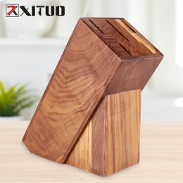 Slot Universal Knife Block Solid Wood Knife Block Countertop Block Knife Holder and Organiser for Easy Kitchen Knife Storage