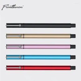 Fromthenon Round Texture Metal Cap Aluminum Tube Neutral Black Font Student White Collar Office Writing Pen Supplies