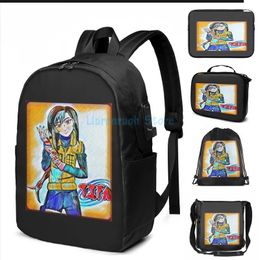 Backpack Funny Graphic Print Tifa Of The Leaf 2 USB Charge Men School Bags Women Bag Travel Laptop