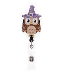 Key Rings Custom Cute Owl Animal Rhinestone Retractable ID Holder For Nurse Name Accessories Badge Reel With Alligator Clip3231708