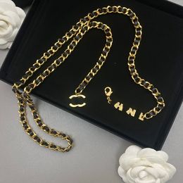 Designer Necklaces Pendant Choker For Women Brand Letter 18k Gold-plated Brass Fashion Womens extended Necklace Belt chain Jewelry Accessories B700