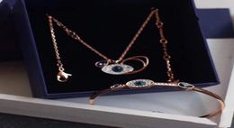 Designer Jewellery luxury Jewellery demon eye necklace Bracelet earrings 925 silver natural diamond inlaid with box3926906