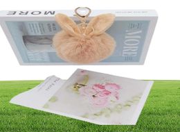 Fox fur rabbit ears plush artificial keychain bag pendant Key Rings80339531187045
