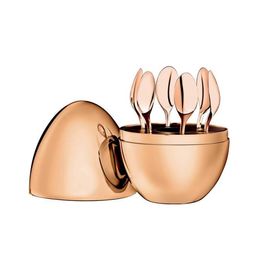 Home Furnishings Trendy Coffee Spoon Kit Plating Stainless Steel Egg Spoon Set9230559