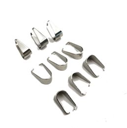 200 Pcs Large 9*11 Mm Pendant Connectors Pinch Clip Bail clasps hooks for DIY Jewelry Making Findings Necklace Accessories Stainless Steel Melon Buckle3217786