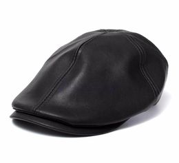 WholeMens Ivy Cap Faux Leather Bunnet Newsboy Beret Cabbie Gatsby Flat Golf Hat5420196