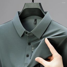 Men's Polos 2024 Summer Business Casual Polo Shirt Fashion Trend Simple Lapel Body Fit Breathable Tops