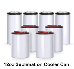 Custom 12oz Universal 4 in 1 Slim Beer Double Wall Stainless Steel Vacuum Insulated Sublimation Blank Cooler Can sxa254525965