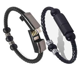 Selling ed Micro Unisex Magnetic Men And Women Mobile Phone USB Charging Cable Bracelet For Iphone7195317