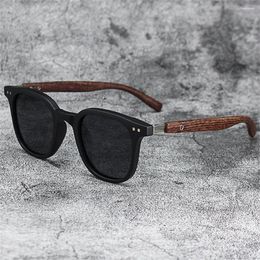 Sunglasses Men Vintage Wooden Frame Classic Sun Glasses Polarised UV Protection Driving Eyewear Outdoor Shades Goggles